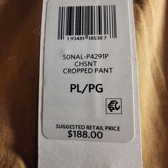 Eileen Fisher Organic Cotton Stretch Poplin Cropped Pants, Petite Large. - Picture 2 of 9